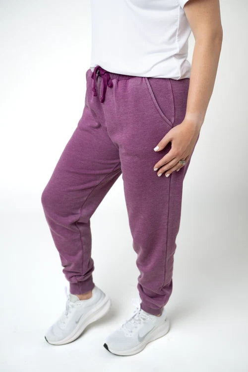 ***PRE-ORDER*** Michelle Mae Vintage Wash Joggers - Purple