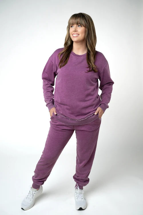 ***PRE-ORDER*** Michelle Mae Vintage Wash Joggers - Purple