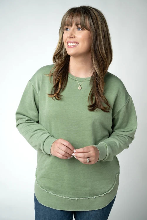 ***PRE-ORDER*** Michelle Mae Vintage Wash Pullover - Olive