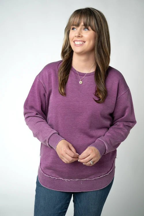 ***PRE-ORDER*** Michelle Mae Vintage Wash Pullover - Purple