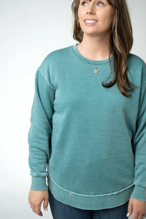 ***PRE-ORDER*** Michelle Mae Vintage Wash Pullover - Teal