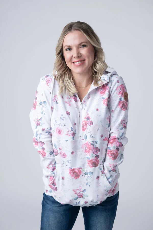 ***PRE-ORDER*** Michelle Mae HalfZip Hoodie - Pink Bloom