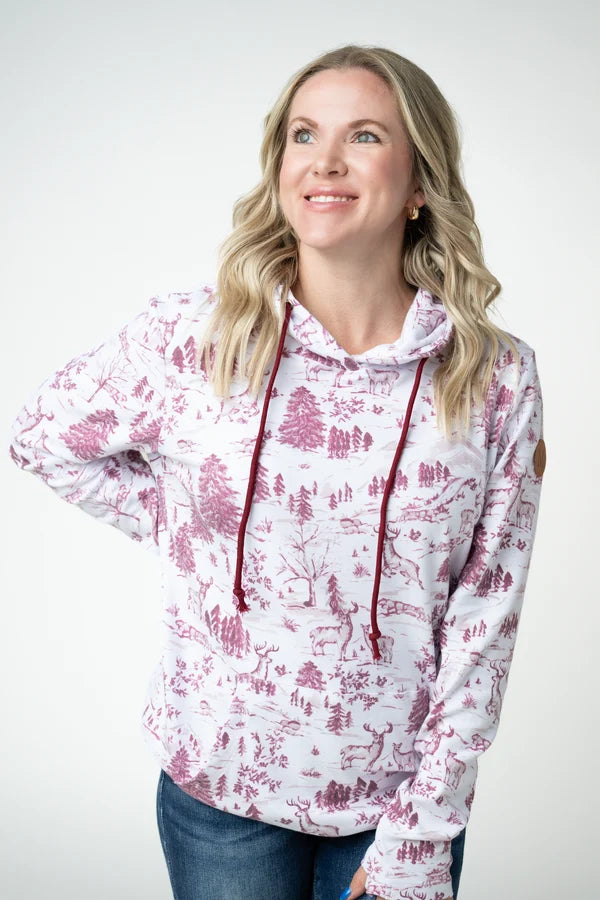 ***PRE-ORDER*** Michelle Mae Hailey Pullover Hoodie - Cranberry Woodland