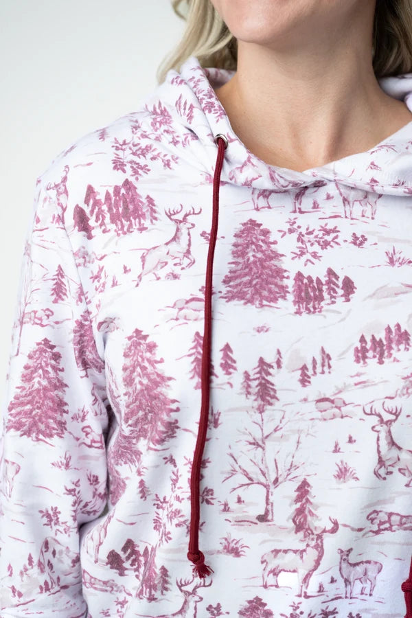 ***PRE-ORDER*** Michelle Mae Hailey Pullover Hoodie - Cranberry Woodland