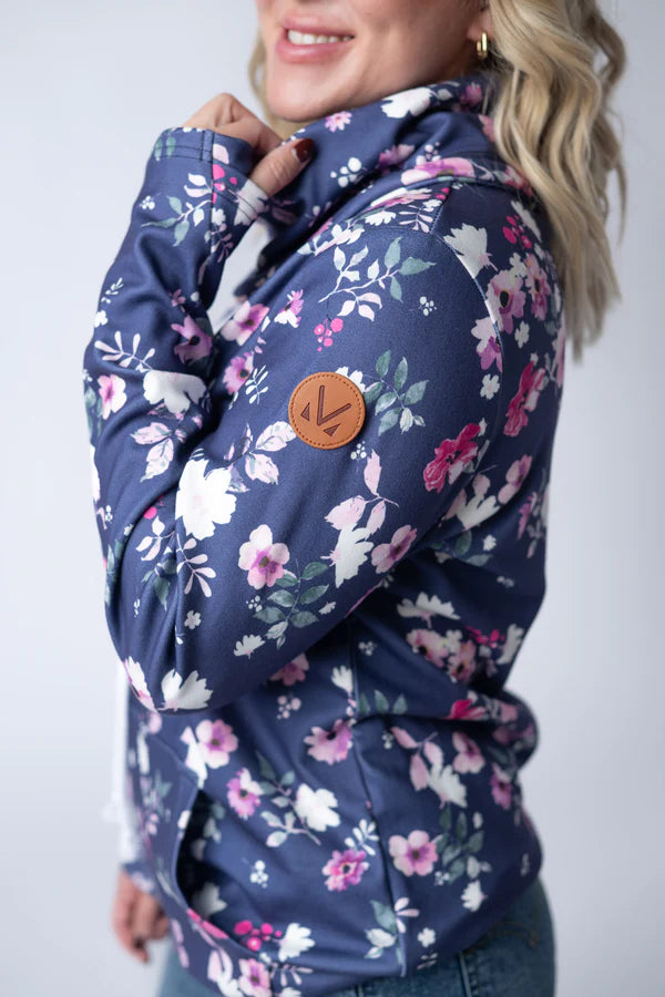 Michelle Mae Soft Funnel Neck - Navy Floral