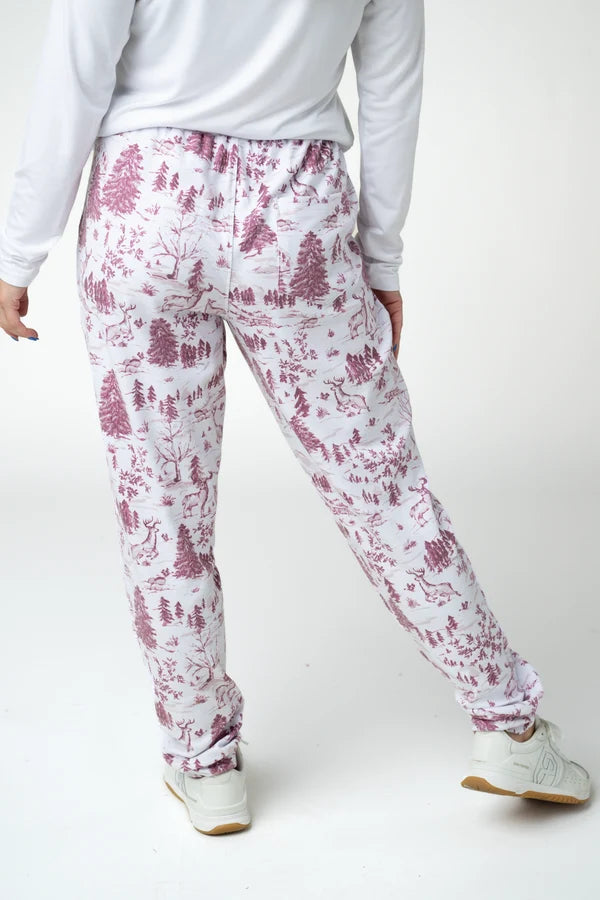 ***PRE-ORDER*** Michelle Mae Classic Joggers - Cranberry Woodland