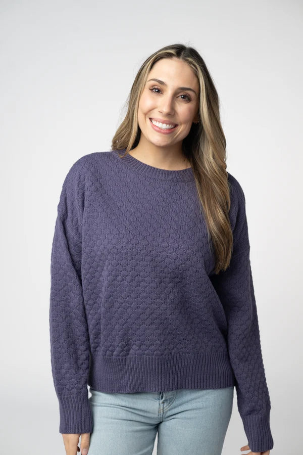 ***PRE-ORDER*** Gianna Pullover Sweater - Slate Blue/Purple