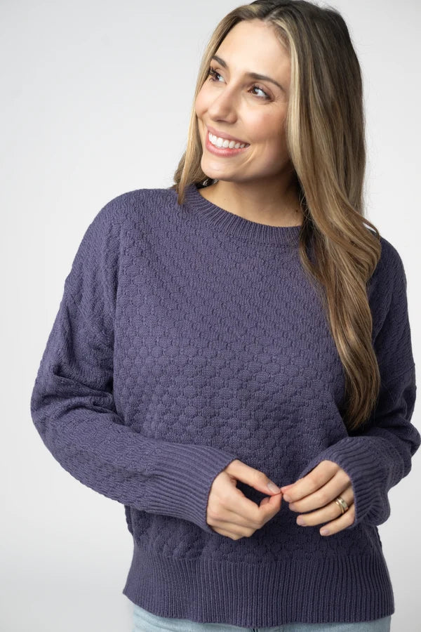 ***PRE-ORDER*** Gianna Pullover Sweater - Slate Blue/Purple