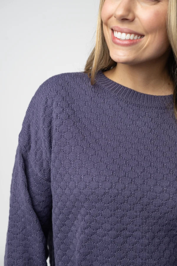 ***PRE-ORDER*** Gianna Pullover Sweater - Slate Blue/Purple
