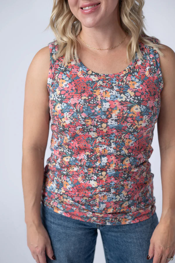 ***PRE-ORDER*** Michelle Mae Ava Tank - Bright Floral