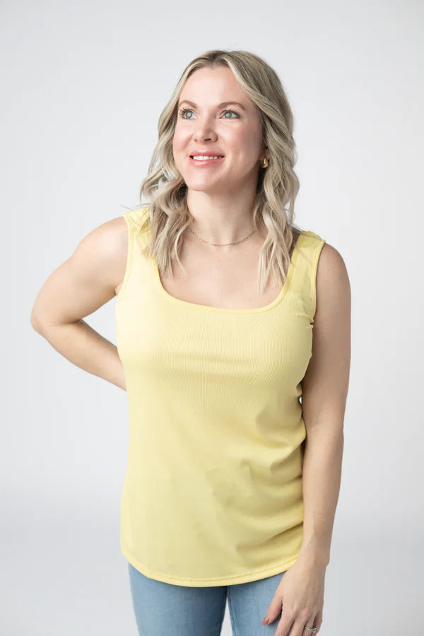 Michelle Mae "Rachel" Ribbed Tank - Yellow