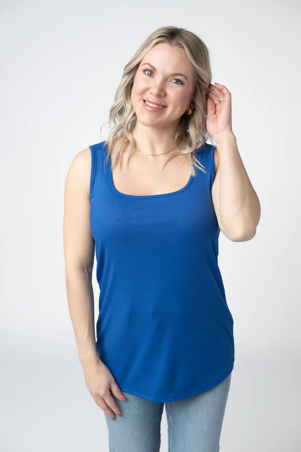 Michelle Mae "Rachel" Ribbed Tank - Royal Blue