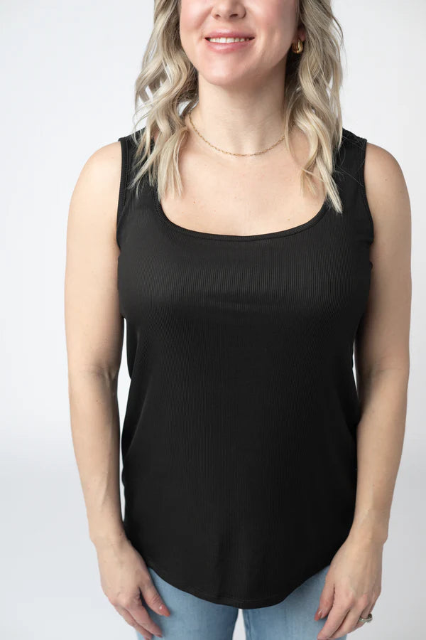 Michelle Mae "Rachel" Ribbed Tank - Black