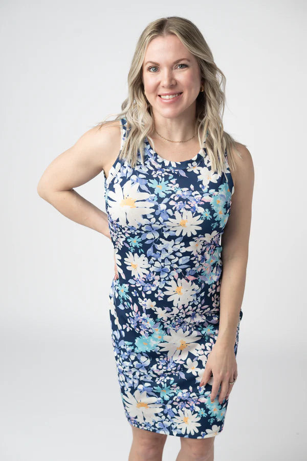 ***PRE-ORDER*** Michelle Mae Mariah Ribbed Dress - Daisy Blues