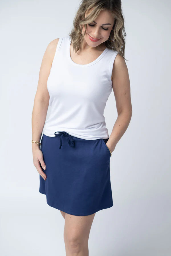 ***PRE-ORDER*** Michelle Mae Serena Luxe Skort - Navy