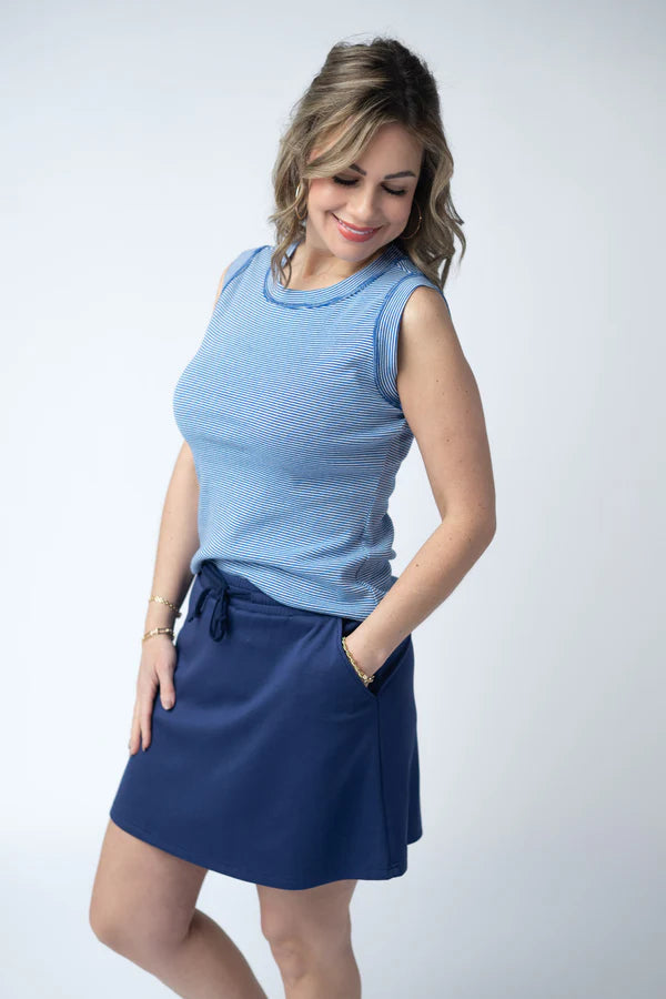 ***PRE-ORDER*** Michelle Mae Serena Luxe Skort - Navy