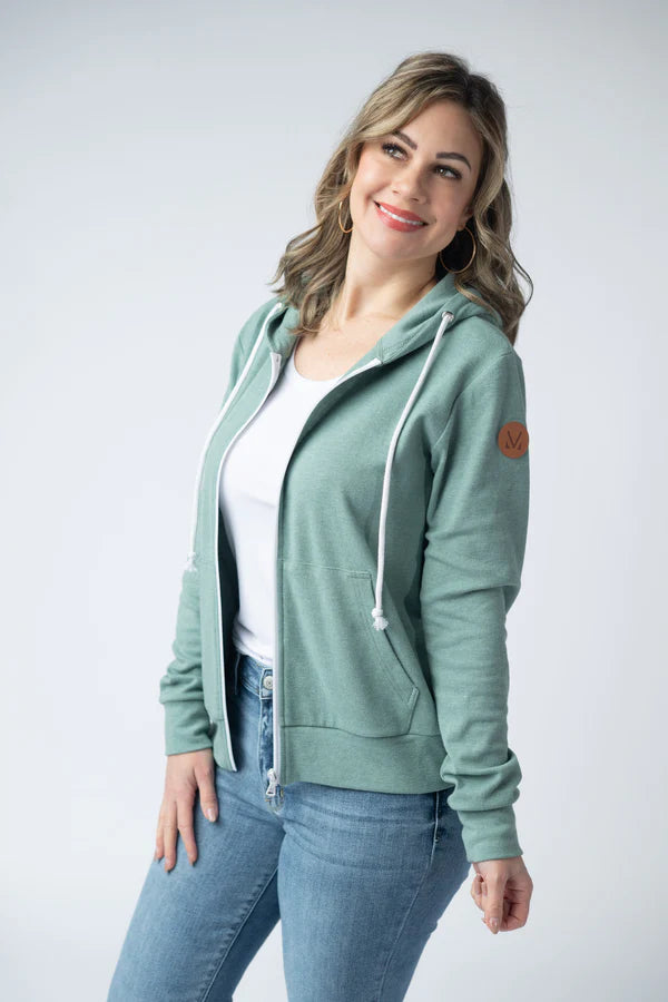 Michelle Mae Fullzip Hoodie - Sage