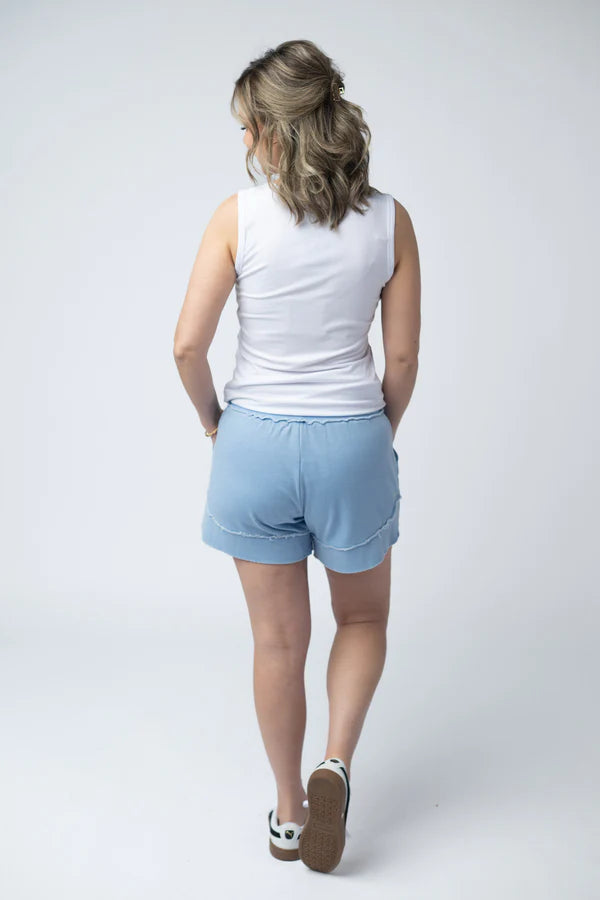 ***PRE-ORDER*** Michelle Mae French Terry Stevie Shorts - Dusty Blue