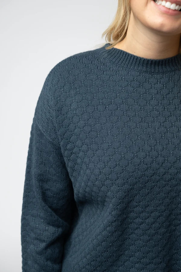 ***PRE-ORDER*** Gianna Pullover Sweater - Teal/Navy Blue