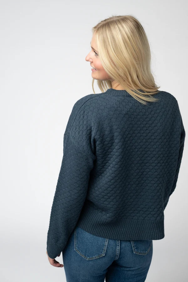 ***PRE-ORDER*** Gianna Pullover Sweater - Teal/Navy Blue