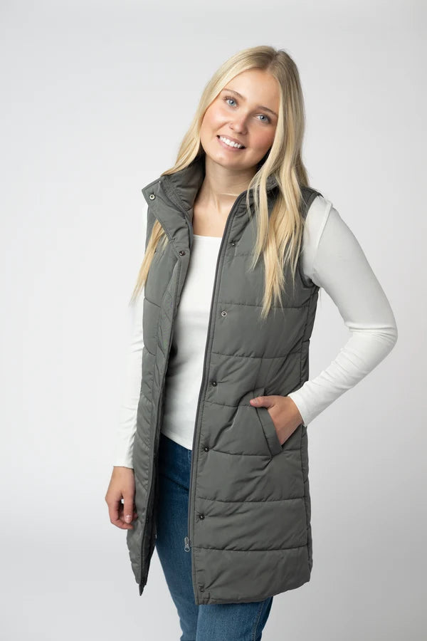 ***PRE-ORDER*** Michelle Mae Harlow Long Vest - Grey
