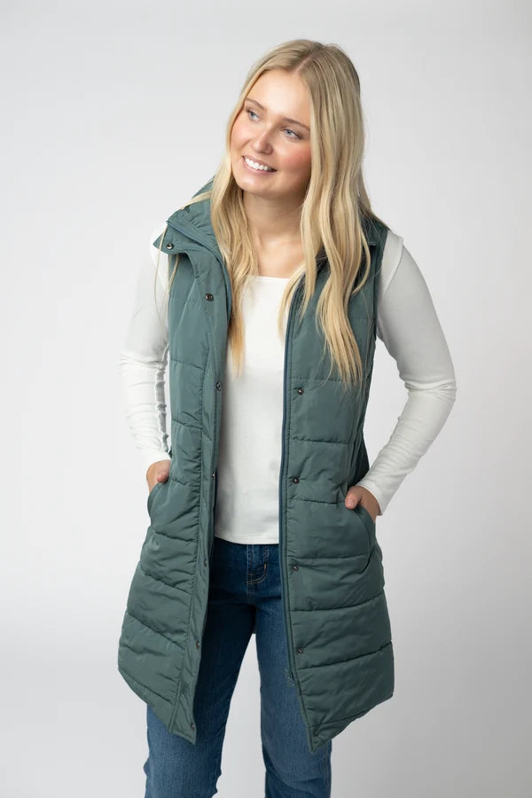***PRE-ORDER*** Michelle Mae Harlow Long Vest - Teal