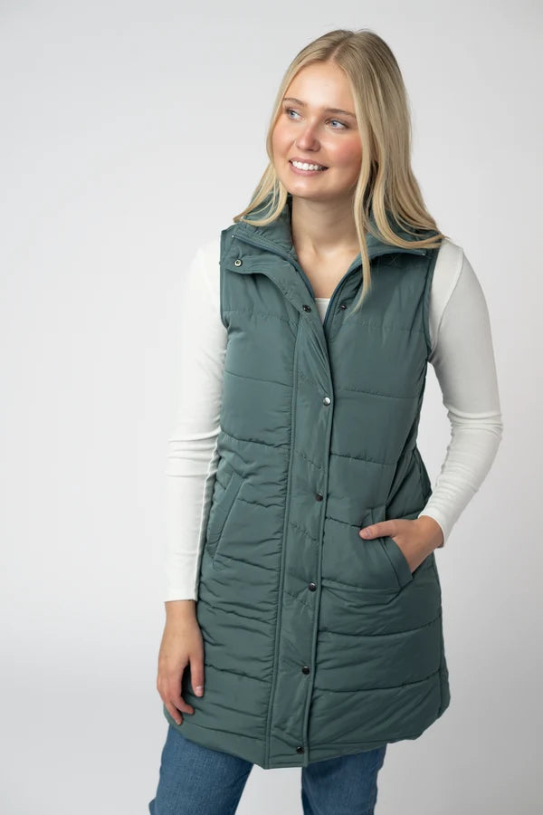***PRE-ORDER*** Michelle Mae Harlow Long Vest - Teal