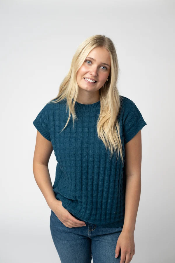 ***PRE-ORDER*** Michelle Mae Kelly Knitted Top - Teal