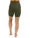 Grace and Lace Daily Pocket Biker Shorts - 7&quot; - Olive