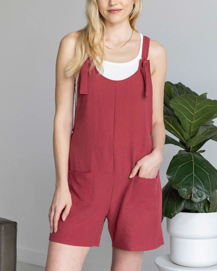 Grace and Lace Easy Breezy Romper - Hibiscus