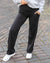 Grace and Lace Fleece Lined Straight Leg Lounge Pants - Black