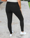 Grace and Lace Fleece Lined Pocket Leggings - Black