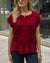 Grace and Lace Shirred Smocked Top - Perfect Red