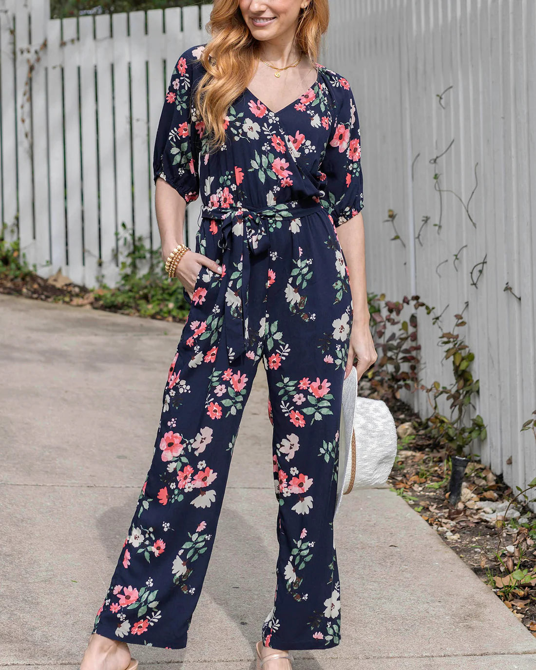 ***PRE-ORDER*** Grace and Lace Hello Spring Floral Jumpsuit