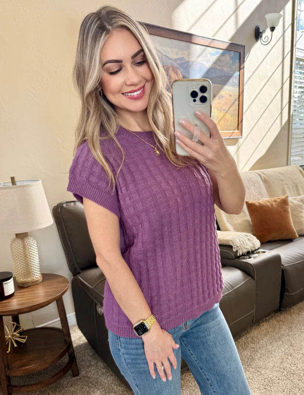 Michelle Mae Kelly Knitted Top - Plum