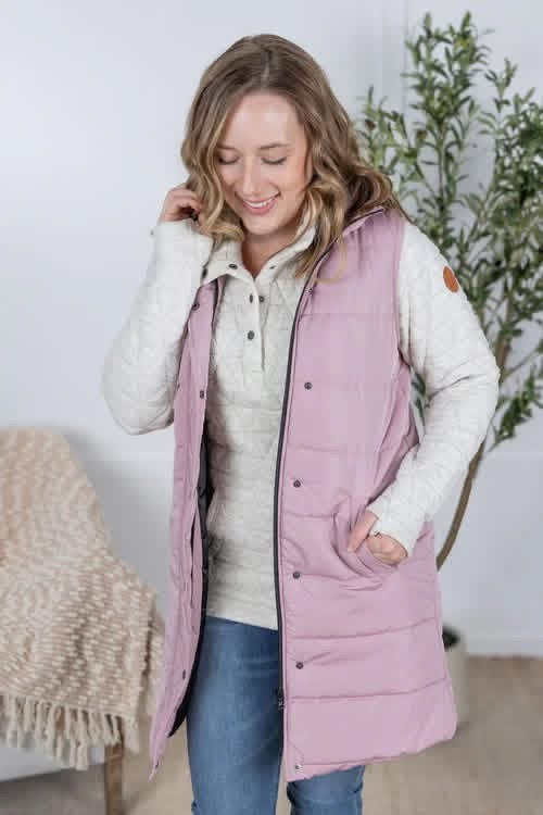 Michelle Mae Harlow Long Vest - Blush