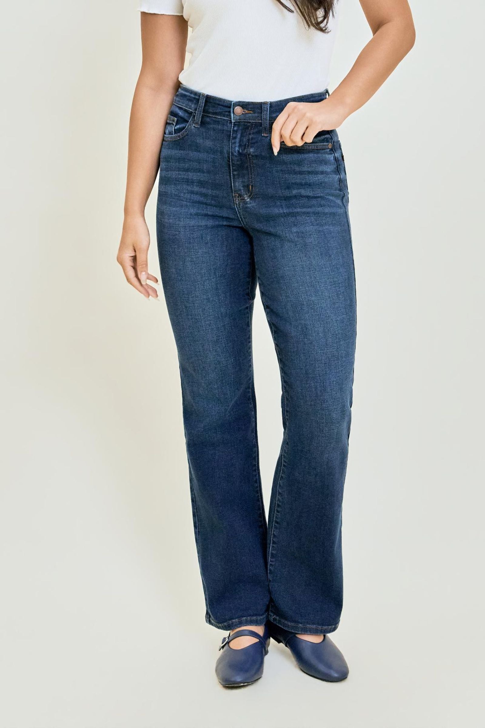 Judy Blue “Alex” Boyfriend Bootcut - 32” - Dark Indigo