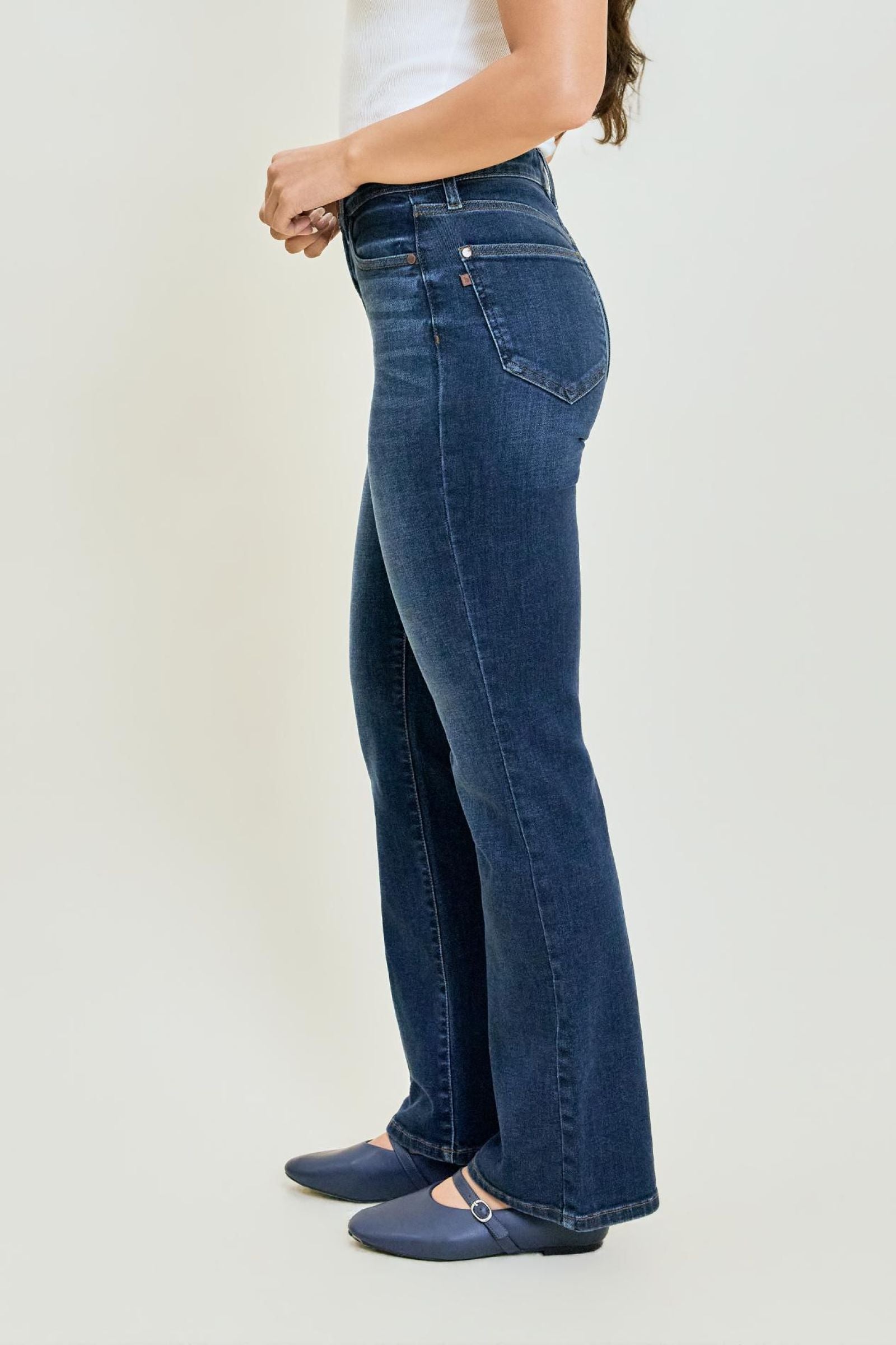 Judy Blue “Alex” Boyfriend Bootcut - 32” - Dark Indigo