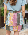 Grace and Lace Summer Tiered Skort - Patchwork