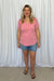 Avalyn V-Neck Tee - Rosey Pink