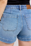 Judy Blue &quot;Marlowe&quot; High Rise Vintage Wash Jogger Shorts - Light Mid Wash
