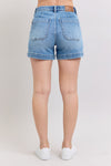 Judy Blue &quot;Marlowe&quot; High Rise Vintage Wash Jogger Shorts - Light Mid Wash