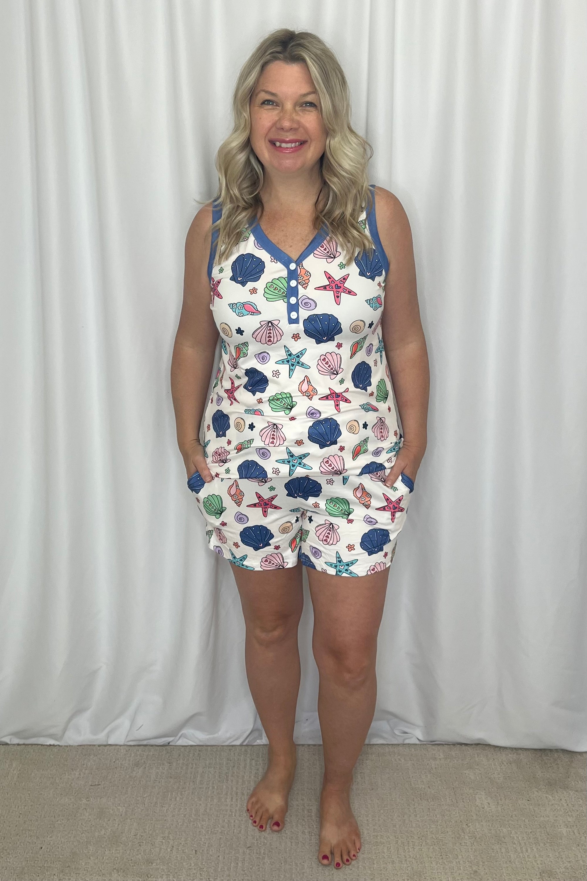 Shirley Pajama Tank Short Set - Sea Stars