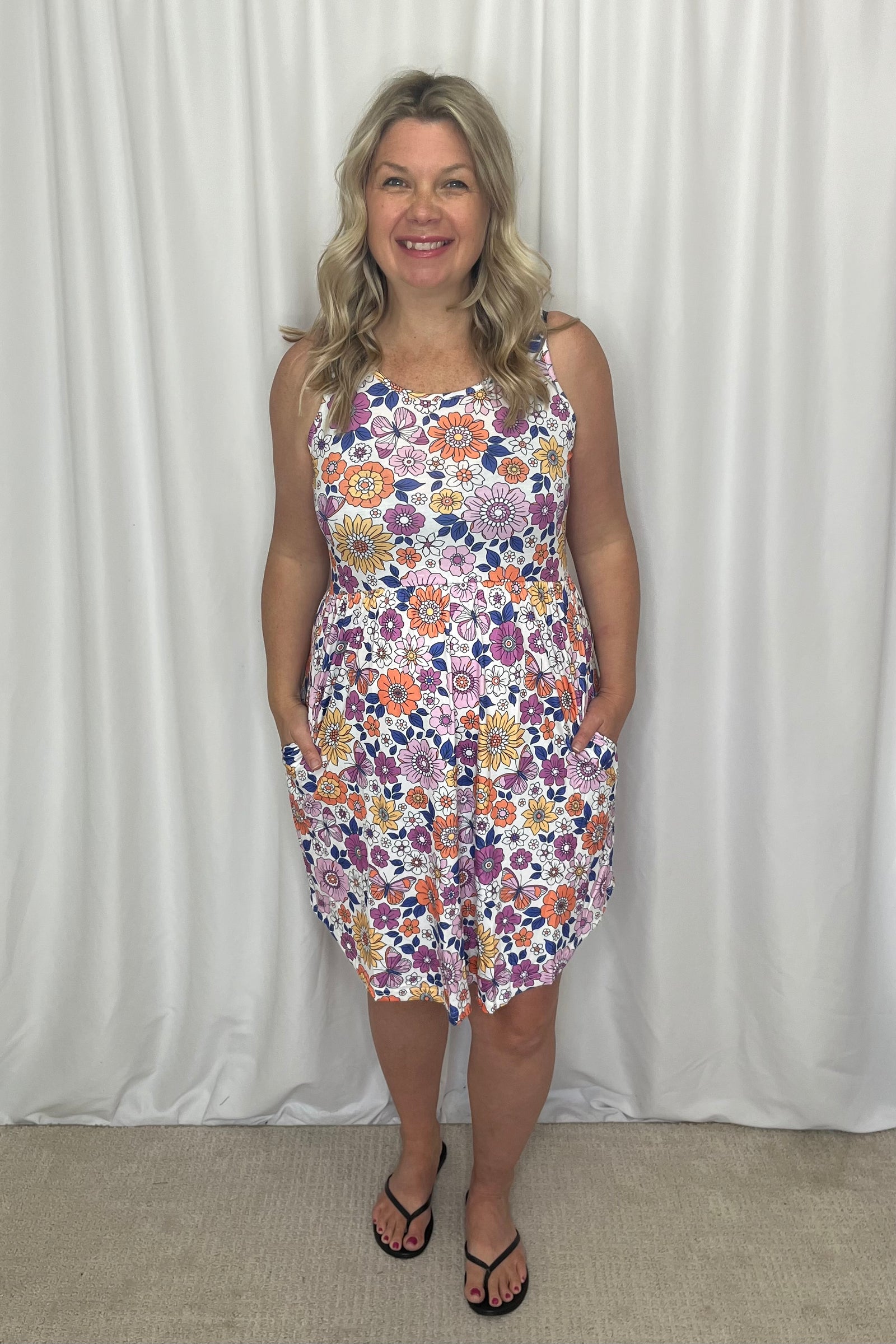 Shirley Tank Dress - Purple Floral