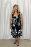 Michelle Mae &quot;Cassidy&quot; Midi Dress - Black Floral