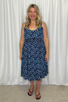 Michelle Mae &quot;Cassidy&quot; Midi Dress - Navy Floral
