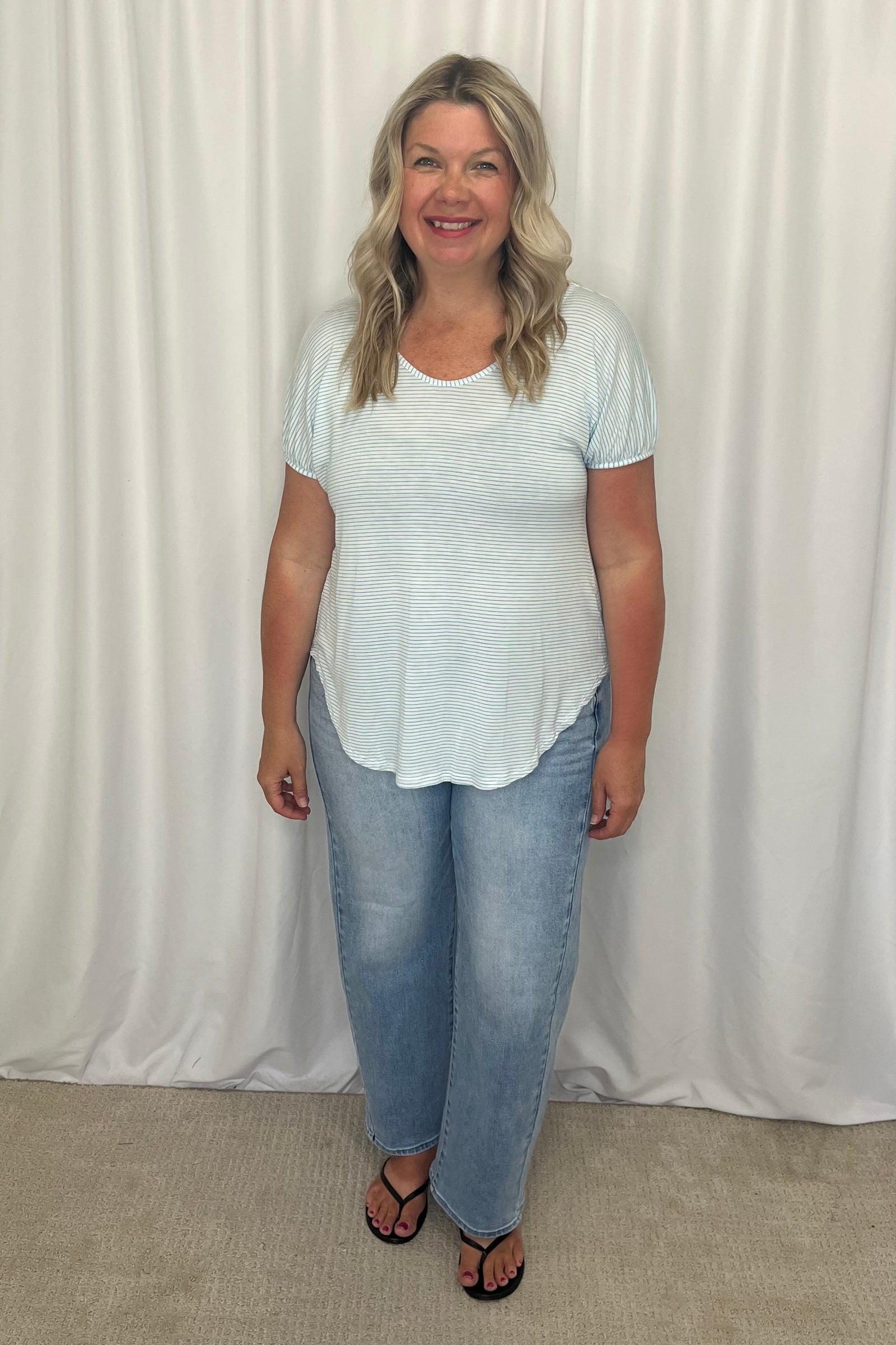 Cara Striped Top - Blue