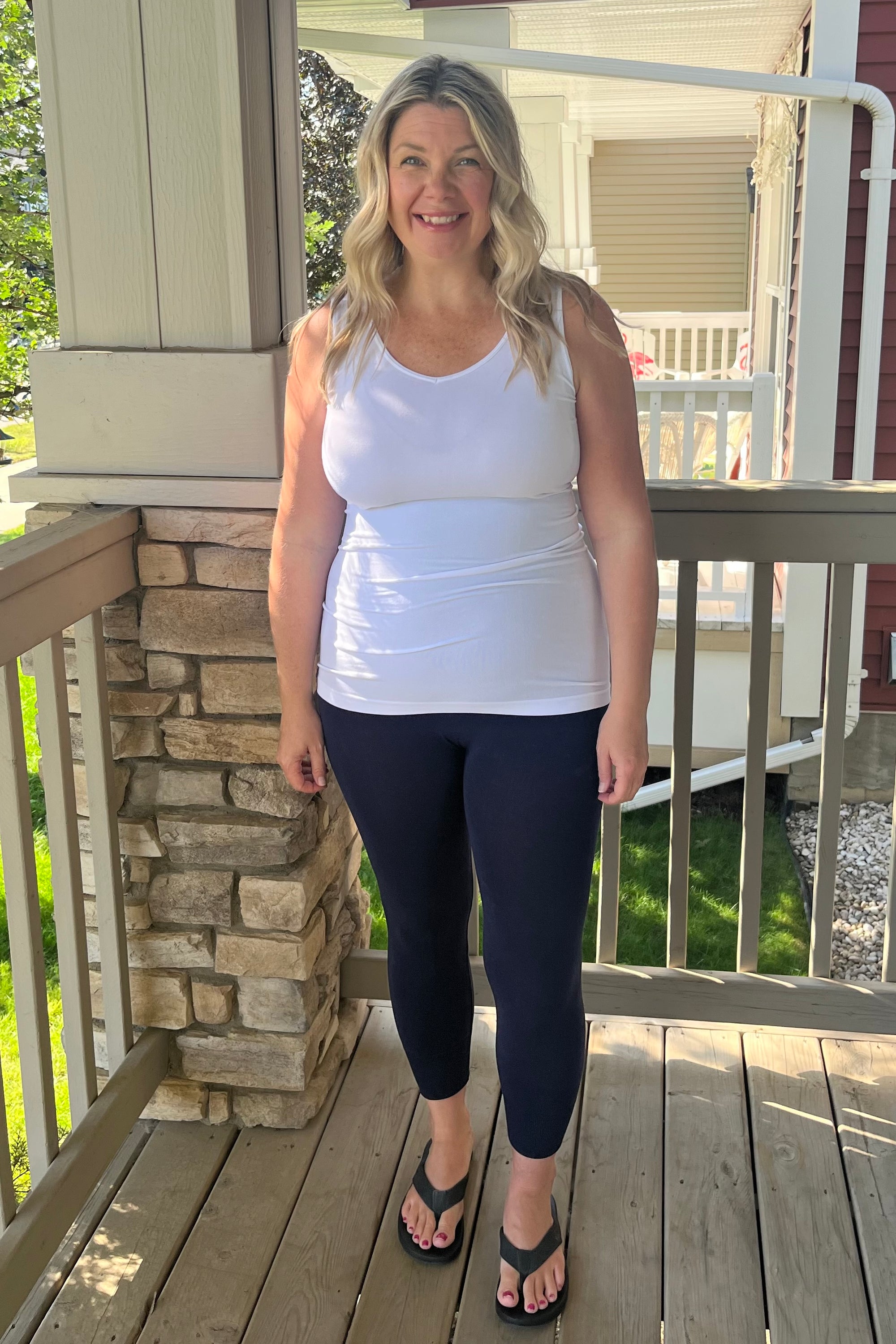 C'est Moi "Bamboo 3/4 High Waisted Legging" - Navy