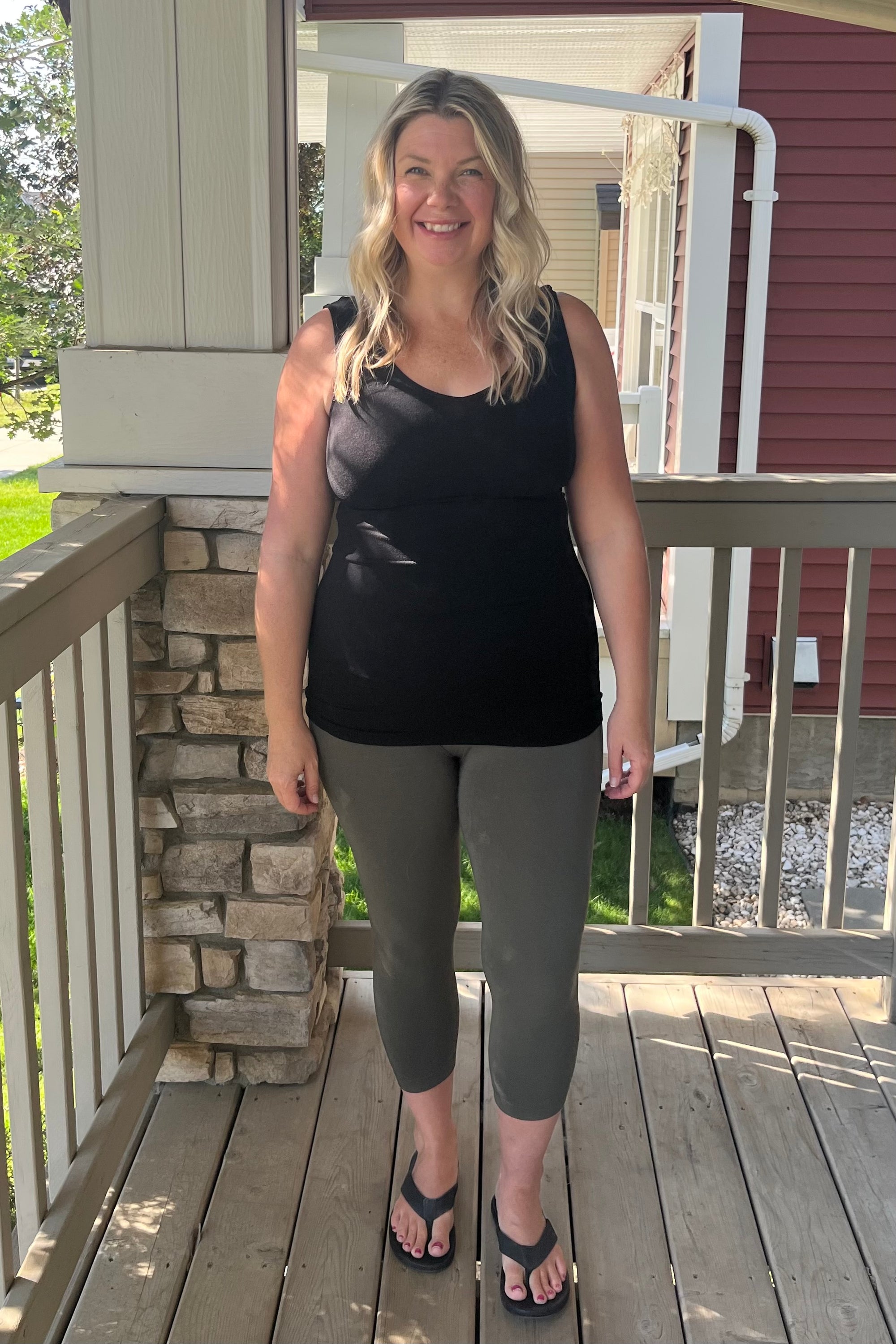 C'est Moi "Bamboo 3/4 High Waisted Legging" - Olive