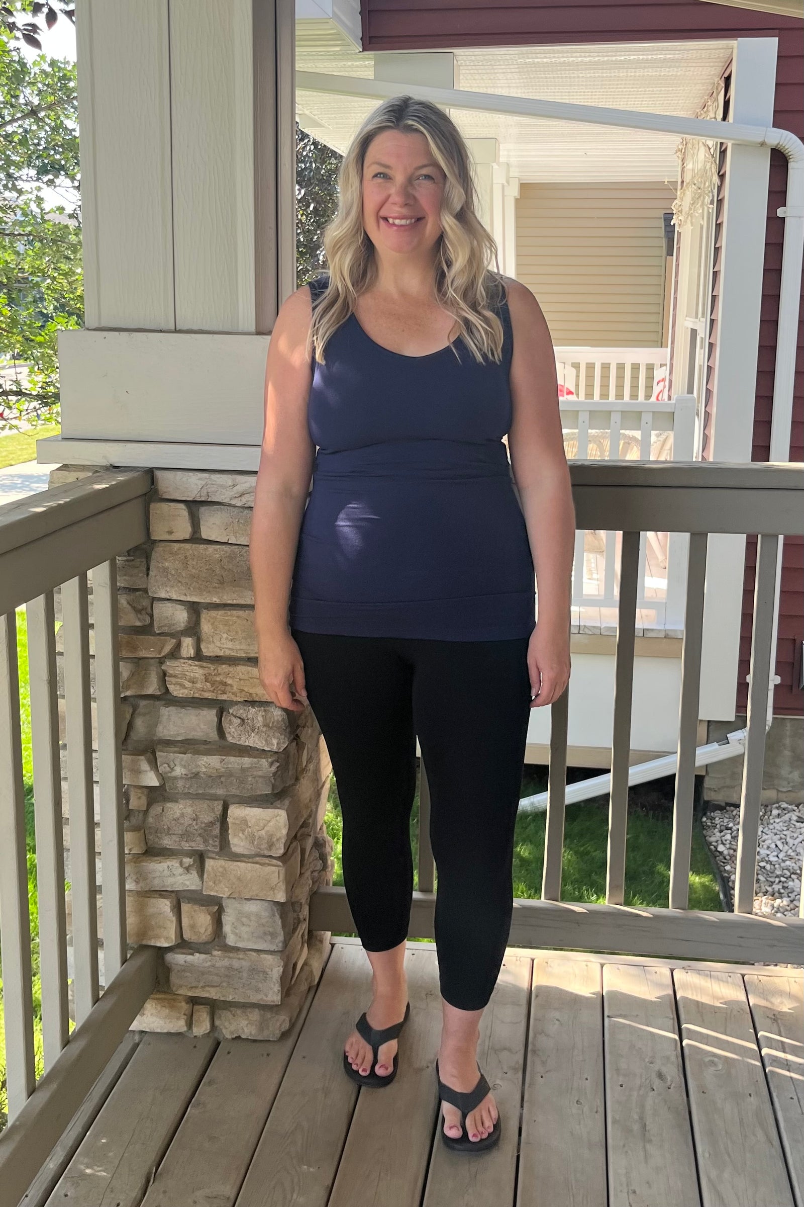 C'est Moi "Bamboo Reversible Tank" - Navy